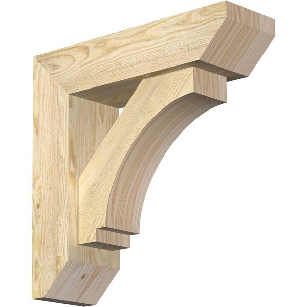 Ekena Millwork Imperial Slat Rough Sawn Bracket w/ Offset Brace, Douglas Fir, 6"W x 20"D x 20"H BKT0604X20X20IMP06RDF - main
